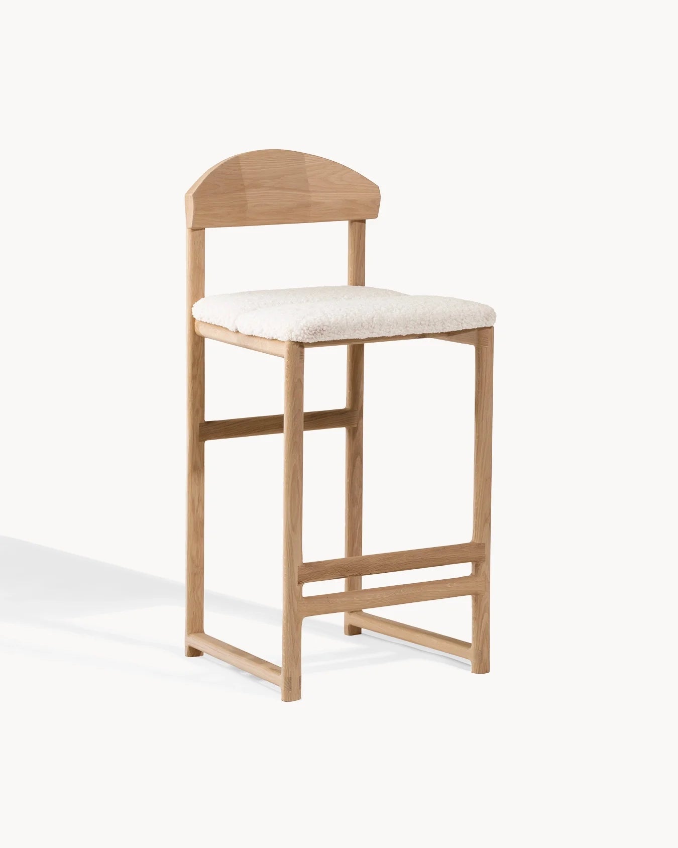 Ted Barstool - Oak - Ivory bouclé
